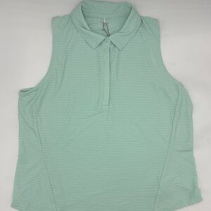 CALIA Renew Sleeveless Golf Polo in Pistachio Mint